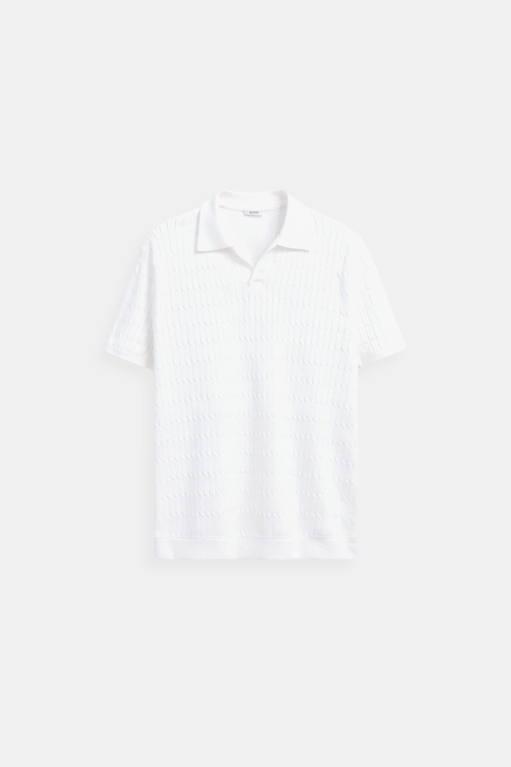 Weißes Herren Poloshirt Strickoptik - Norvielle