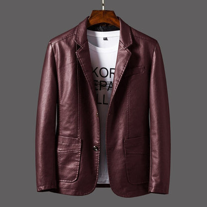 Herren Lederblazer Slimfit