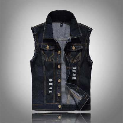 Herren Denimweste Moderner Schnitt