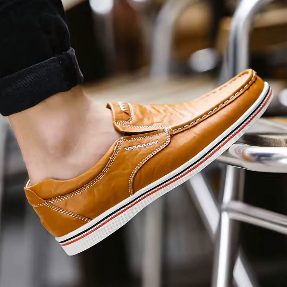 Herren Mokassin Loafers Braun Leder - Norvielle