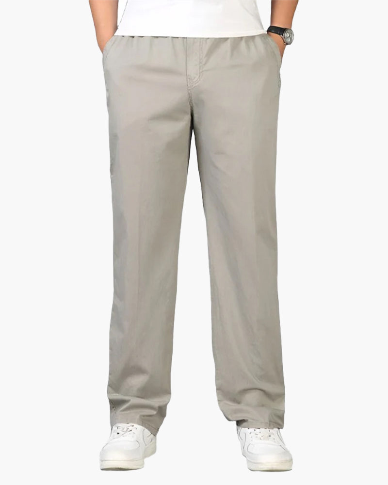 Herrenhose Gerader Schnitt Baumwolle Elastikbund Bequem - Norvielle