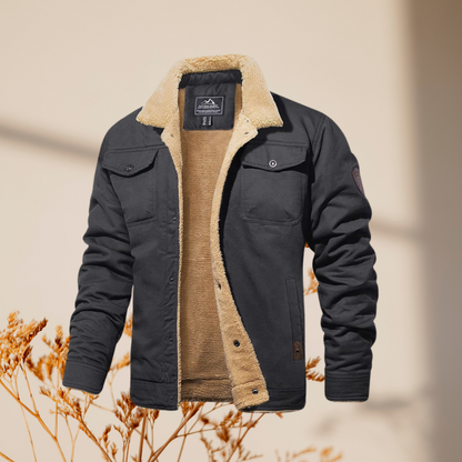 Herren Leder-Bomberjacke Jeansoptik - Norvielle
