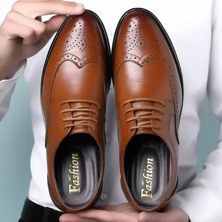 Herren Oxford Schuhe Anzug Schwarz Leder - Norvielle