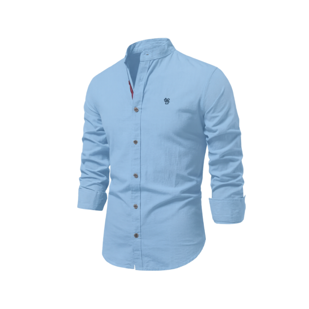 Herren Hemd Leichtes Blau Knöpfe