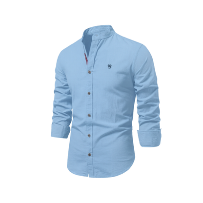 Herren Hemd Leichtes Blau Knöpfe