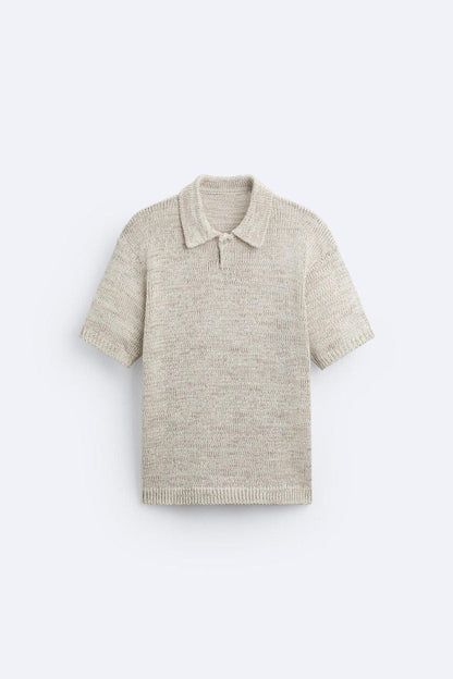 Herren Strickpolo Lässiger Fit Relaxed Beige - Norvielle