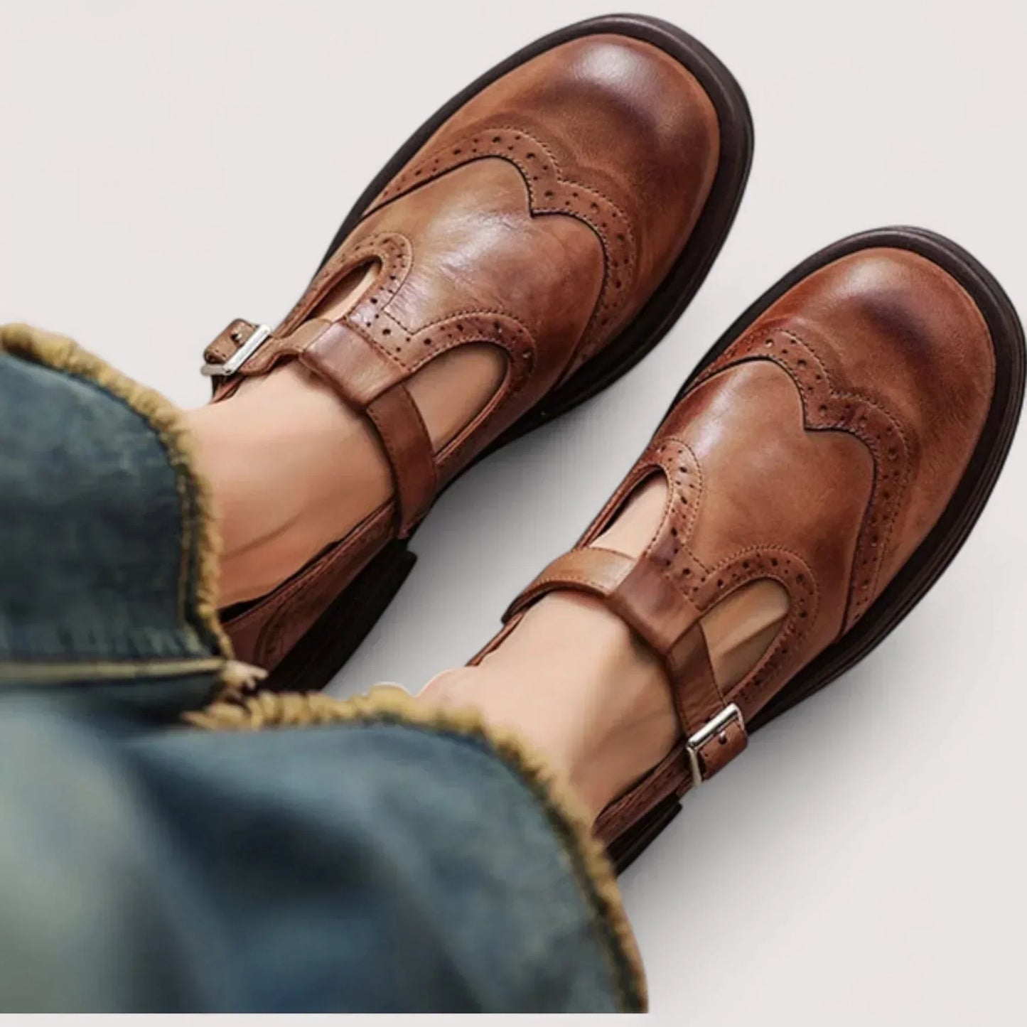 Damen Orthopädische Schuhe Bequem Mary Jane Atmungsaktives Leder - Norvielle