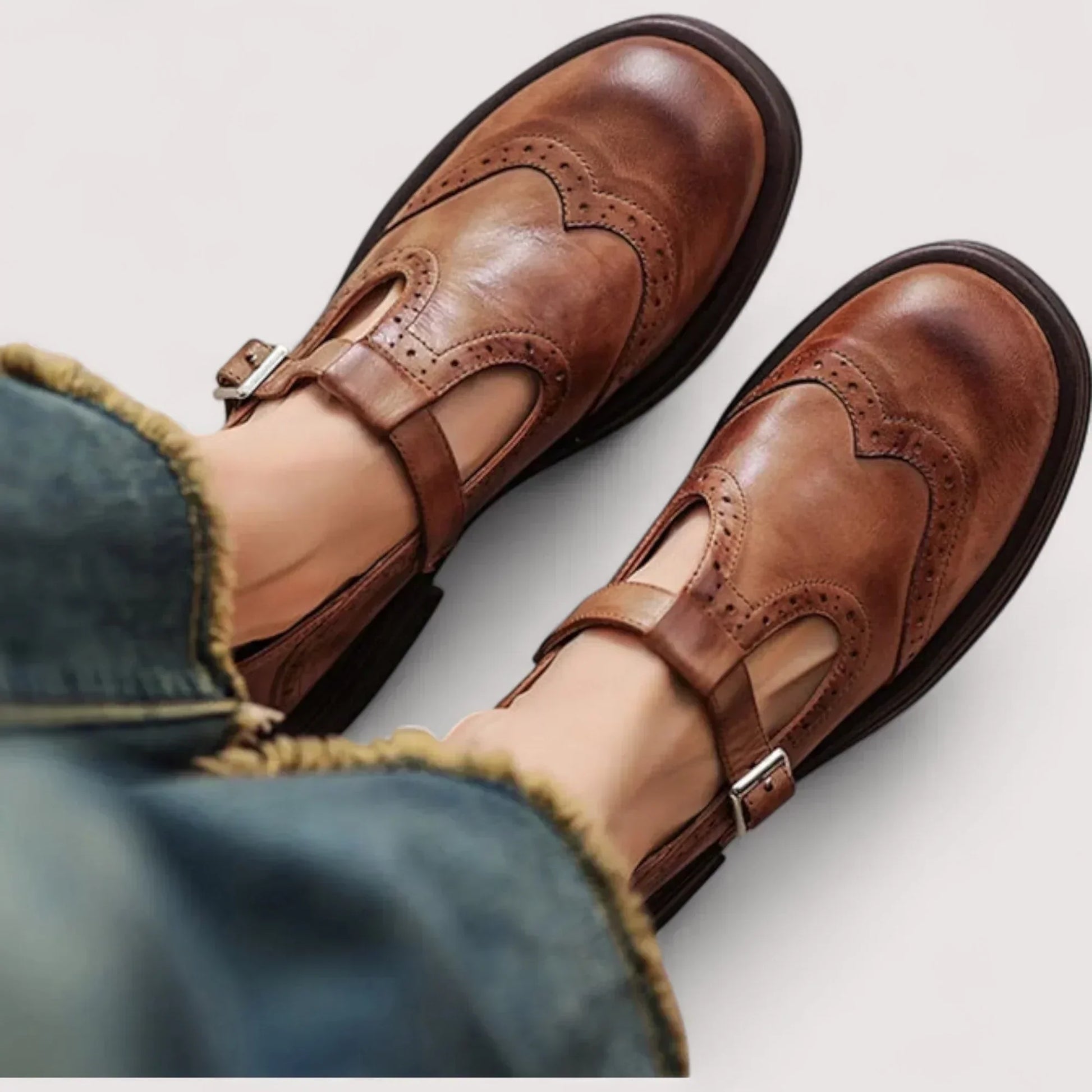 Damen Orthopädische Schuhe Bequem Mary Jane Atmungsaktives Leder - Norvielle