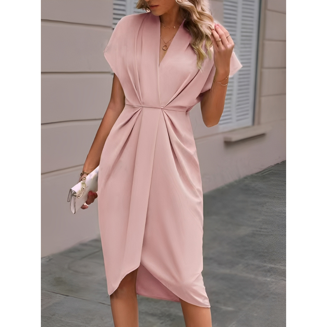 Damen Wickelkleid Midi Länge Elegant - Norvielle