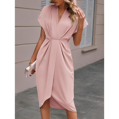Damen Wickelkleid Midi Länge Elegant - Norvielle