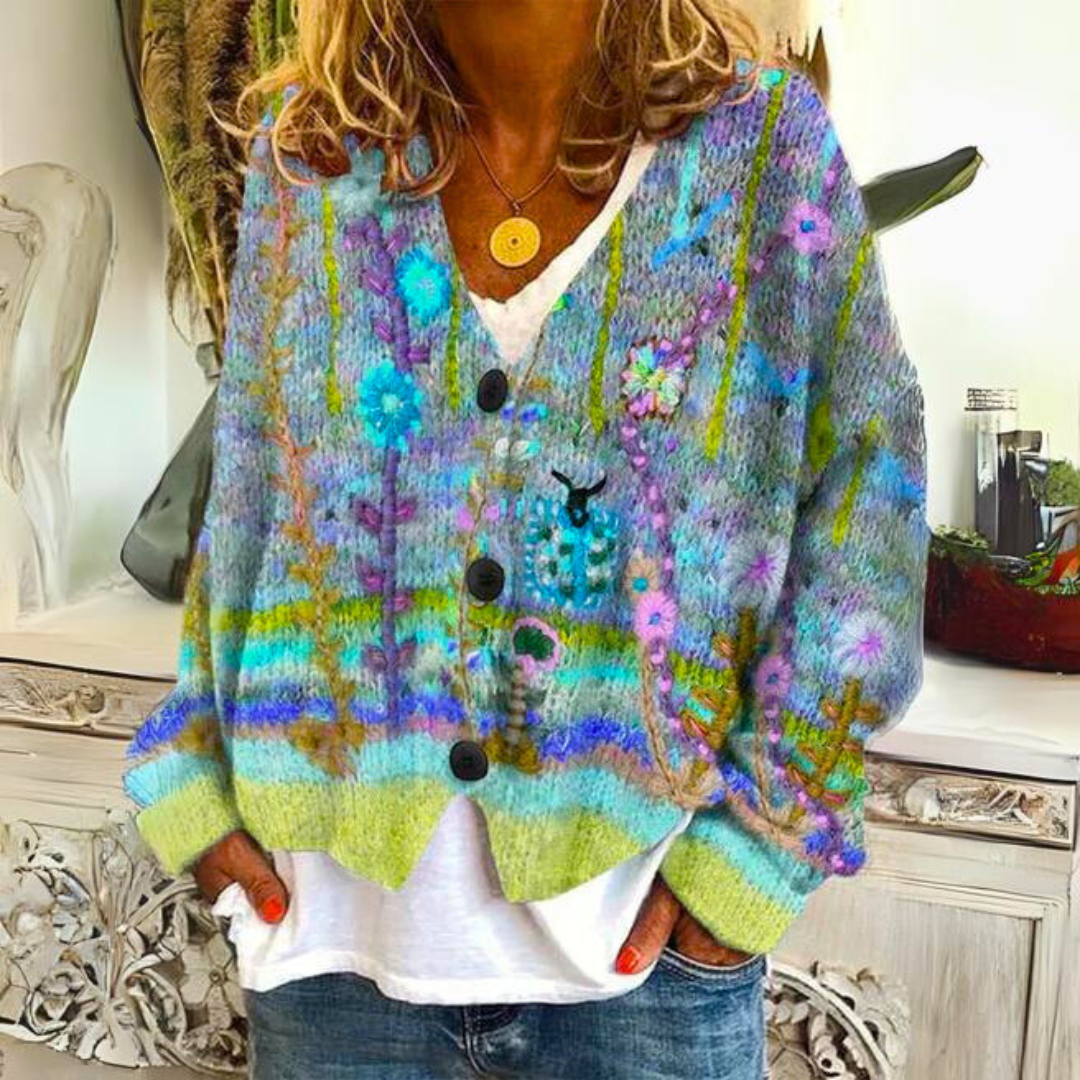 Damen Kuschelpullover Weich Warm Bunt