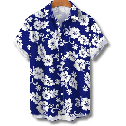 Hawaiihemd Damen Kurzarm Blumenprint Sommer