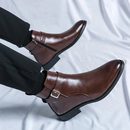 Herren Lederschuhe Elegant Leder Schwarz - Norvielle