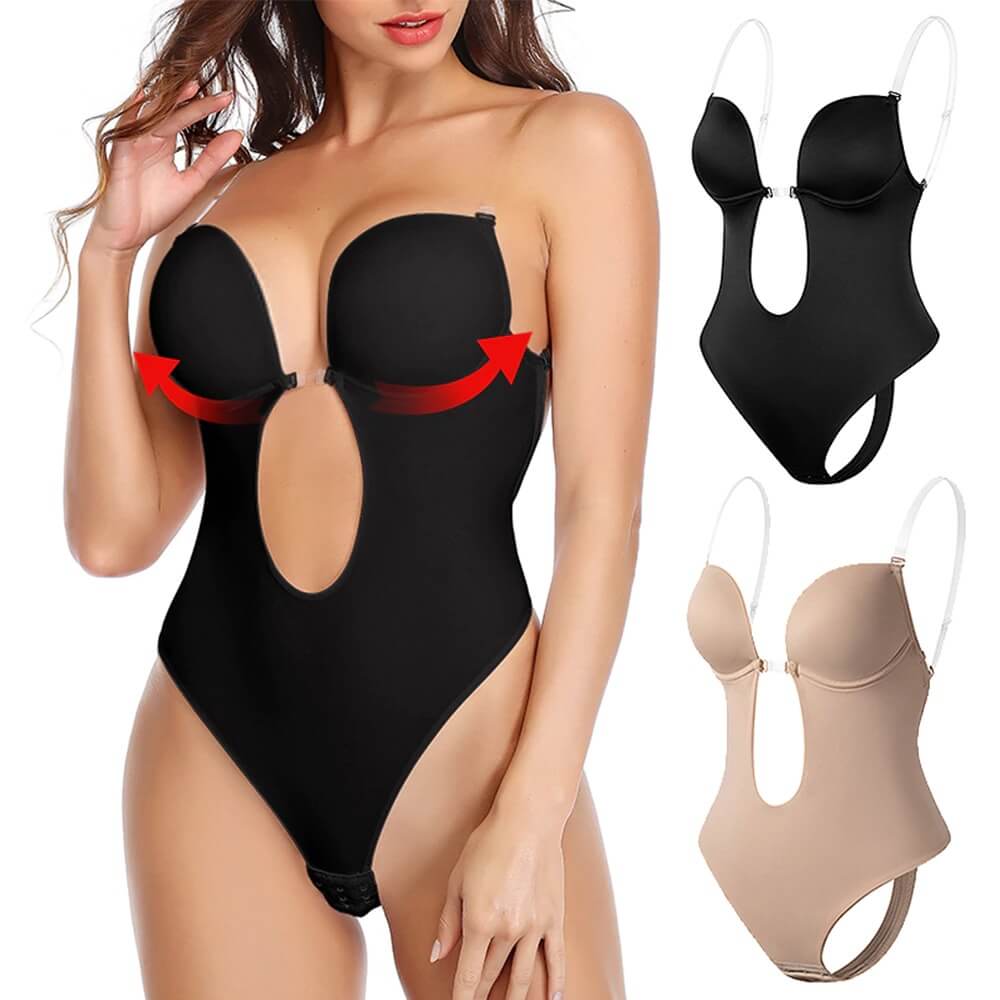 Damen Shapewear Bodyformer Tiefes V-Neck Rückenfrei - Norvielle