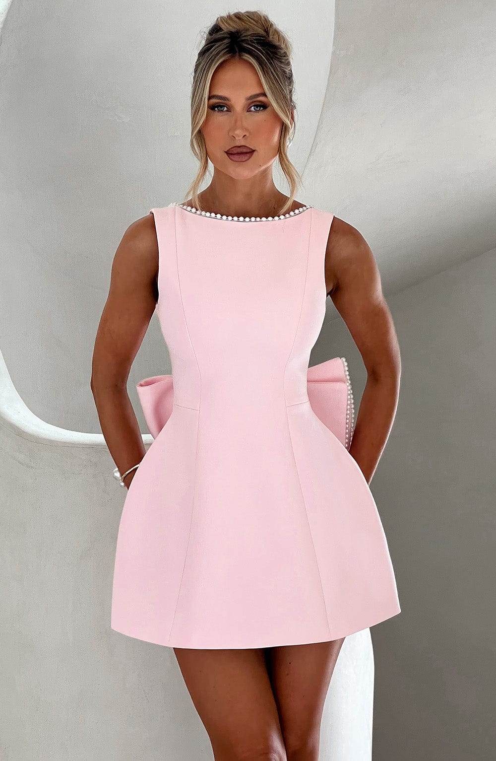 Damen Minikleid Hochzeitsgast Struktur Optik - Norvielle