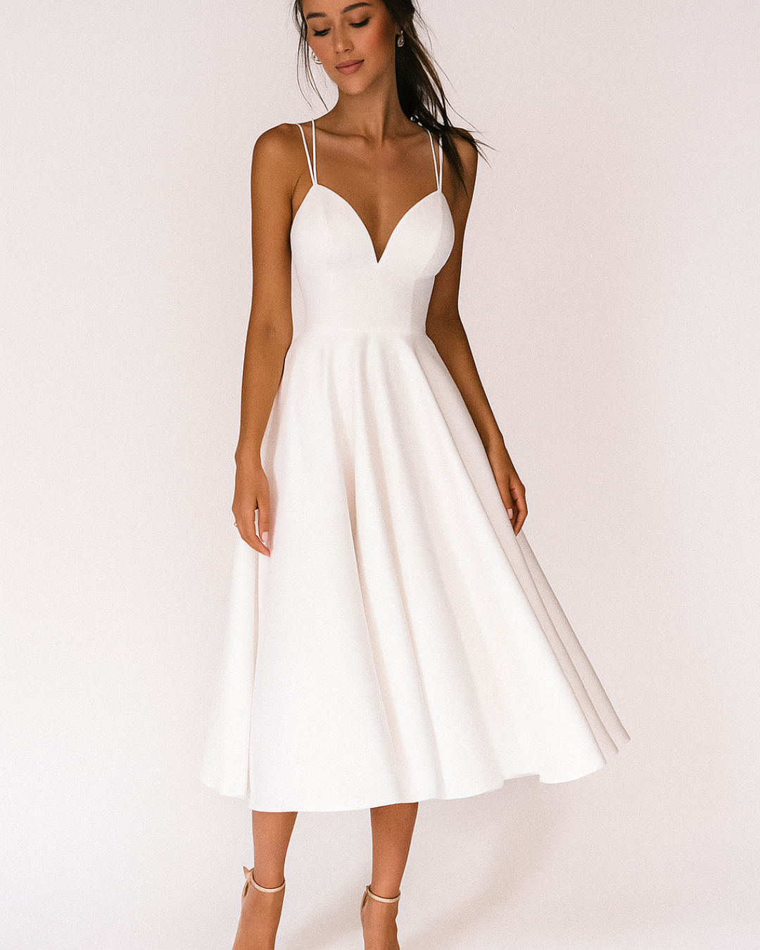 Damen Trägerkleid Midi Elegant Hochzeitsgast - Norvielle
