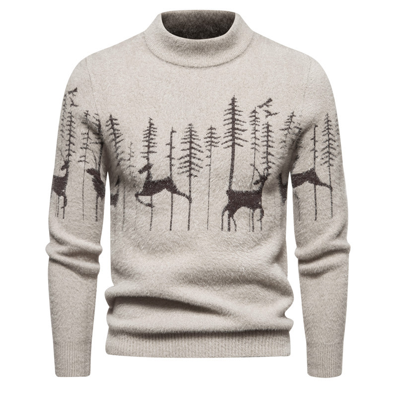Herren Weihnachtspullover Warm Modern Rot