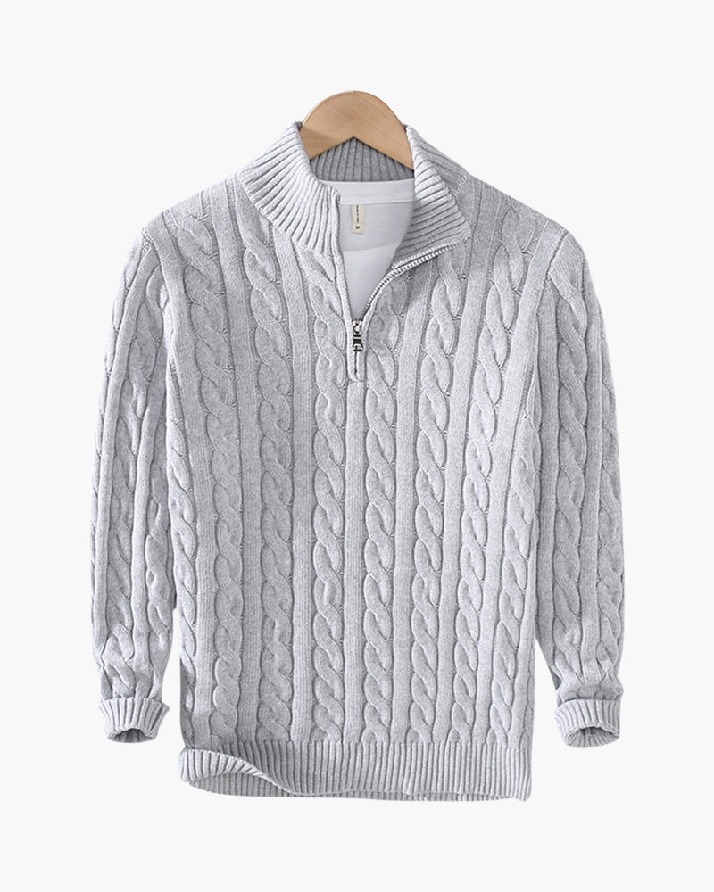 Herren 3-teiliges Outfit-Set mit Zopfmuster Pullover Hose Schuhe