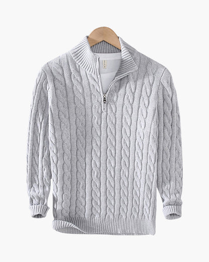 Herren 3-teiliges Outfit-Set mit Zopfmuster Pullover Hose Schuhe