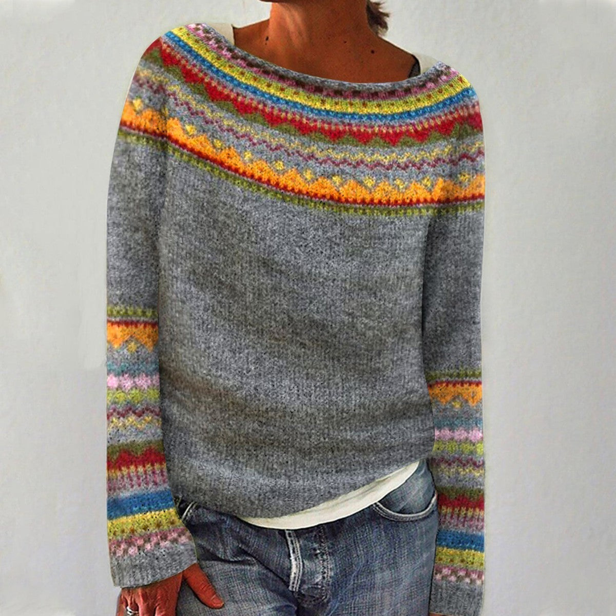 Damen Pullover Strick Retro-Style - Norvielle