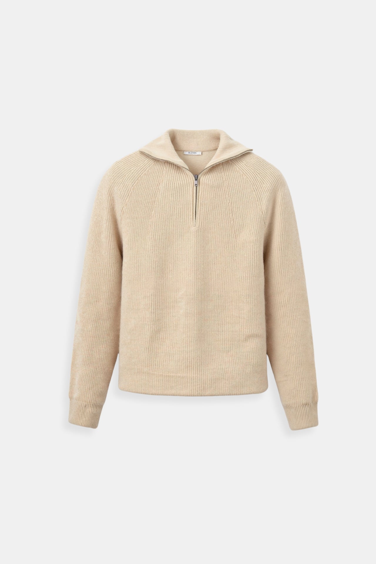 Strickpullover mit Reißverschluss und Kragen Bequem Schwarz - Norvielle