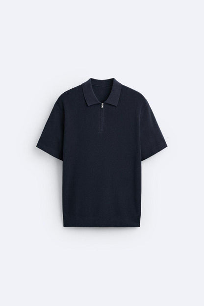 Herren Strickpolo Reißverschluss Elegantes Design