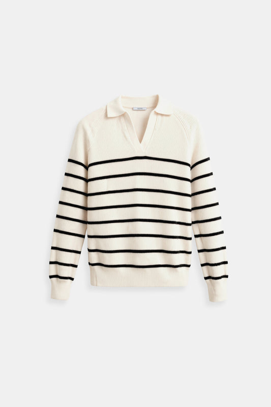Gestreifte Herrenpullover Mit Kragen Warm - Norvielle