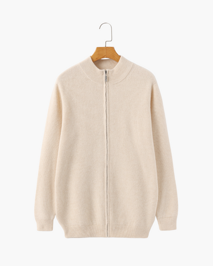 Herren Kaschmir Strickjacke Rippenstrick Modern