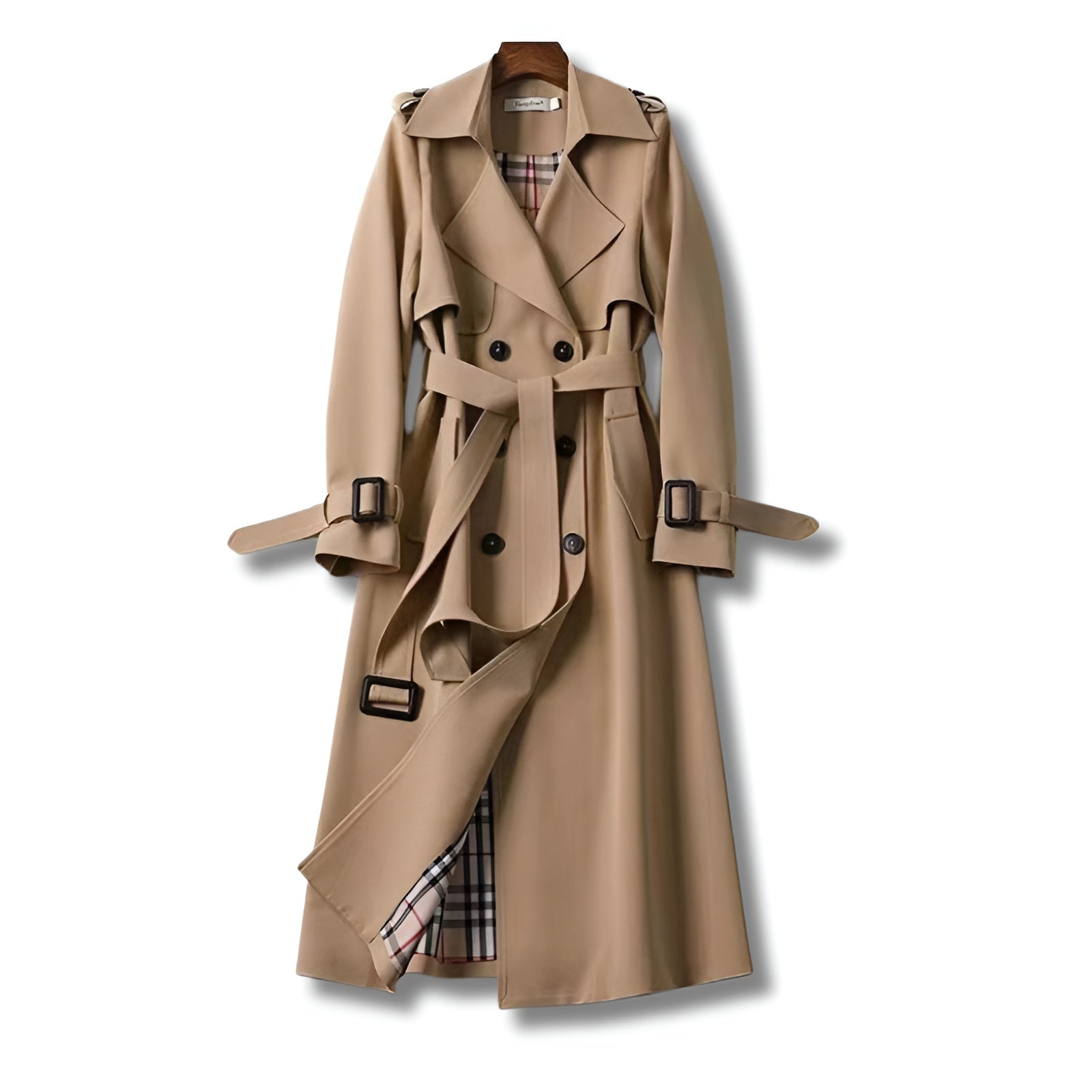 Damen Trenchcoat Klassisch Gürtel Schwarz Winter - Norvielle