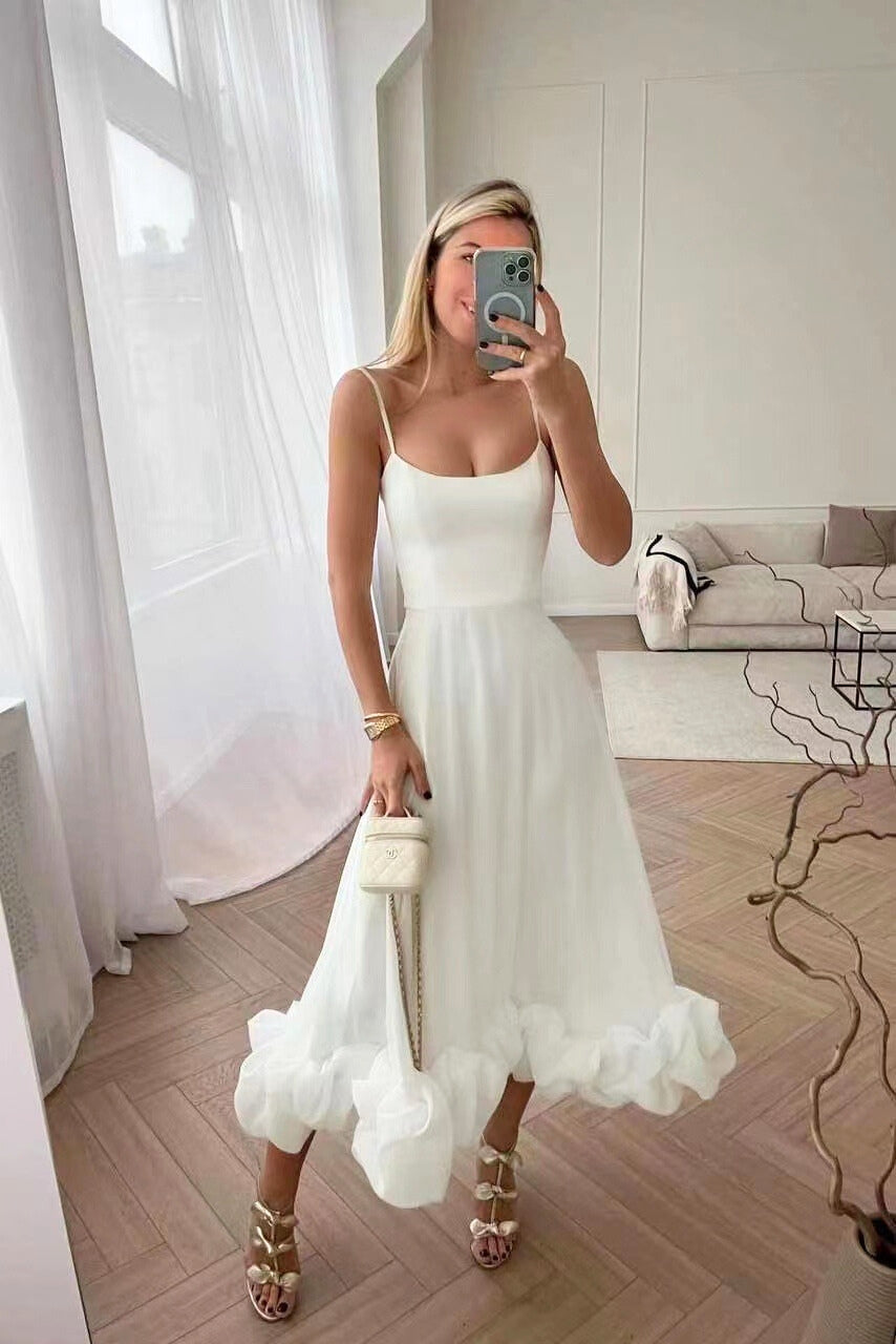 Damenkleid Hochzeitsgast Rüschen Elegant