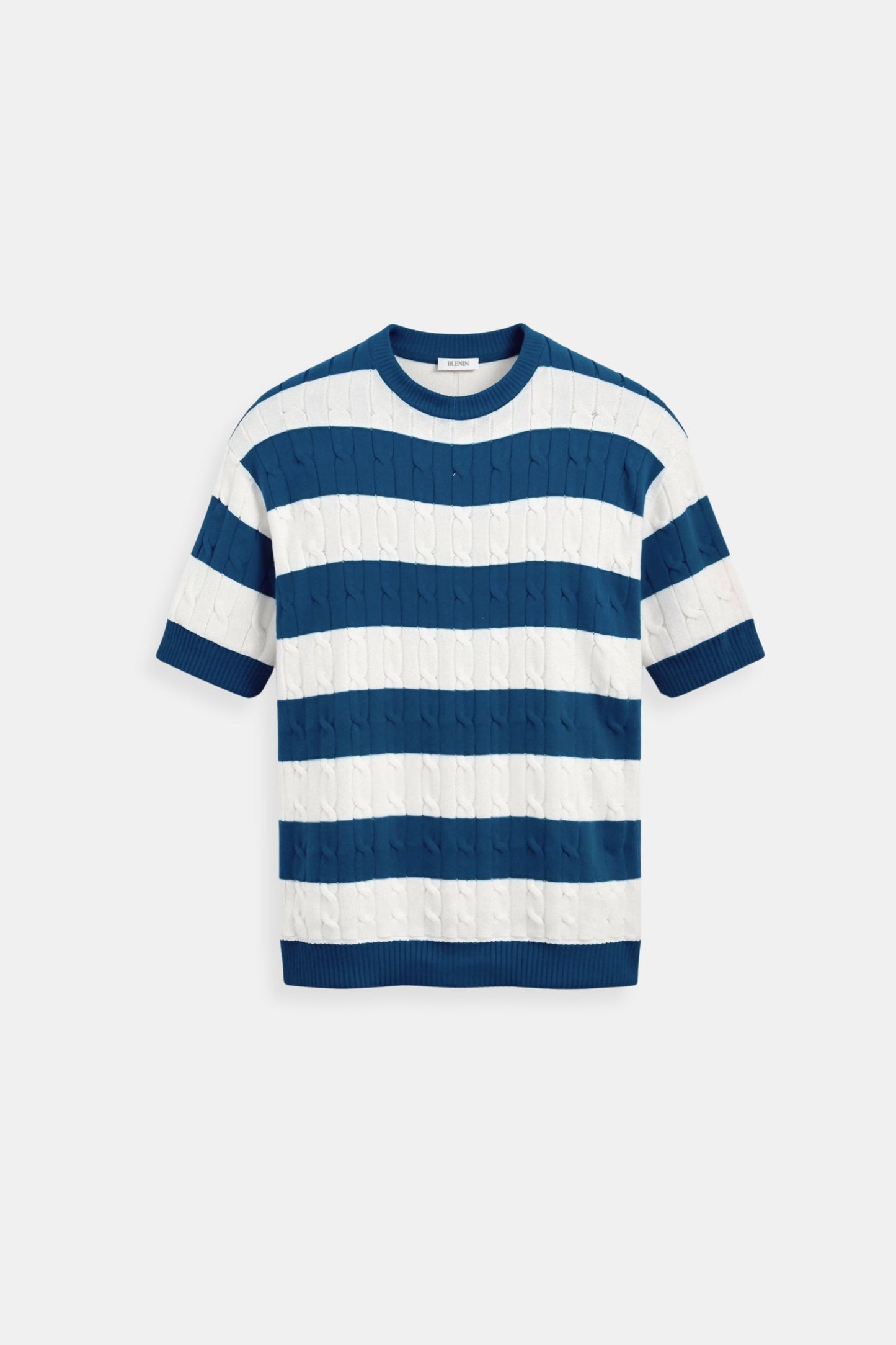 Herren Kurzarm-Pullover Gestreift Bequem