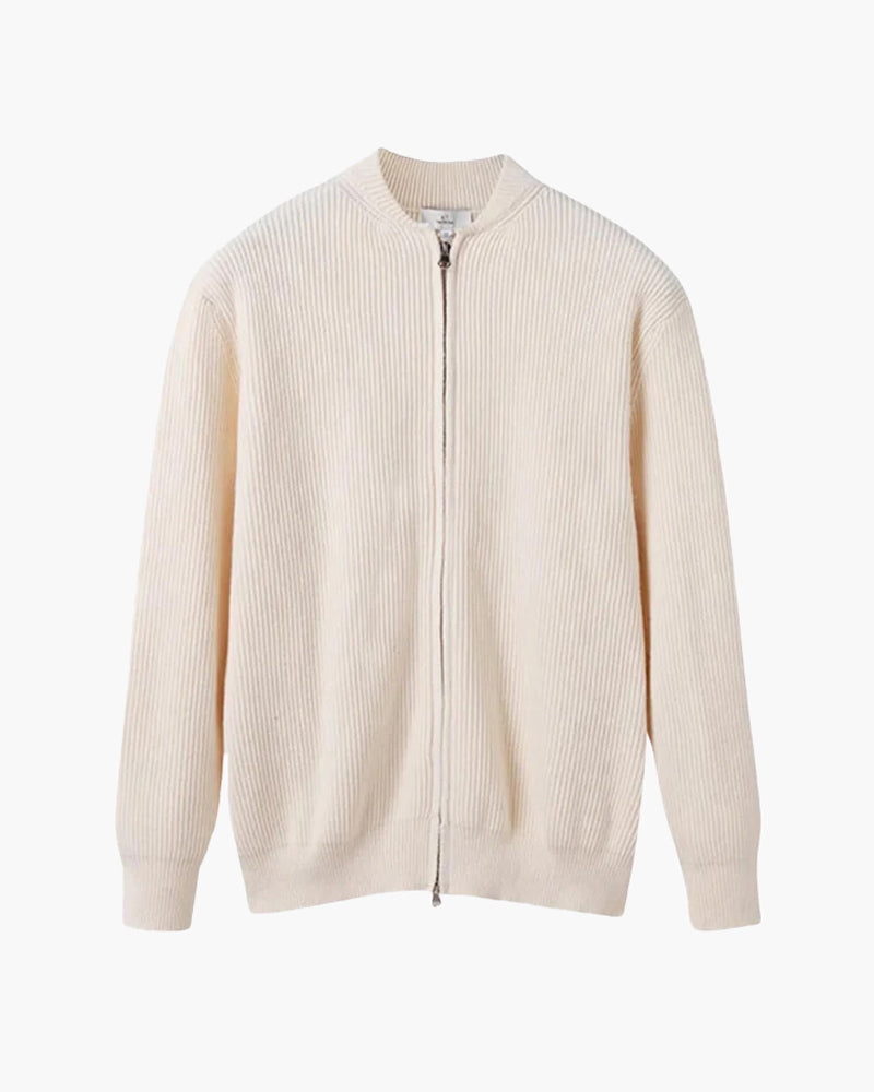 Herren Strickjacke Rippstrick Stehkragen Reißverschluss - Norvielle