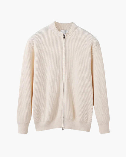 Herren Strickjacke Rippstrick Stehkragen Reißverschluss - Norvielle