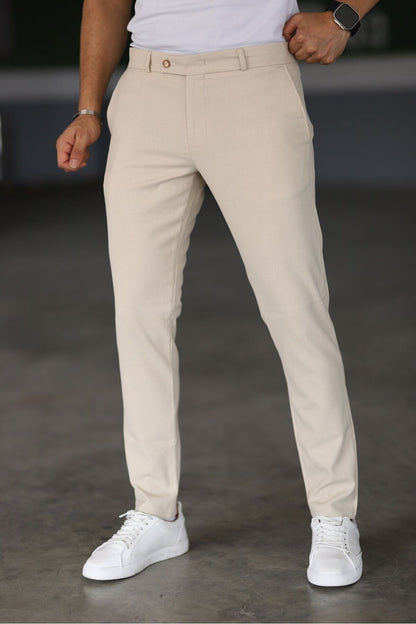 Herren Chinos Slim Fit Beige - Norvielle
