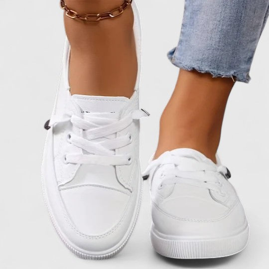 Damen Sneaker Klassisch Schnüren Weiß - Norvielle