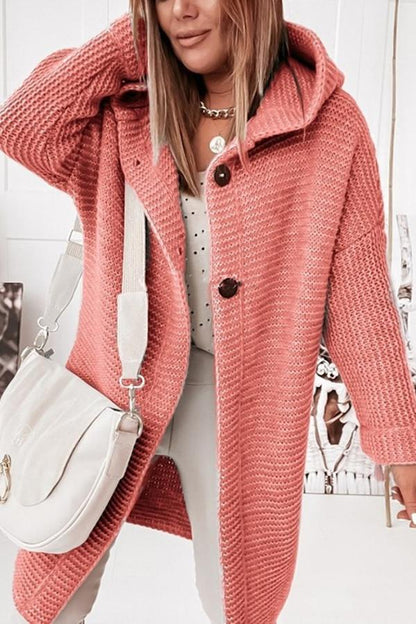 Strickjacke Damen Weich Warm Kapuze