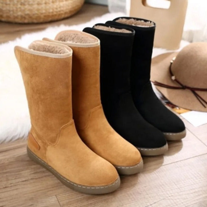 Damen Wasserdichte Schneestiefel Pelzfell Warm