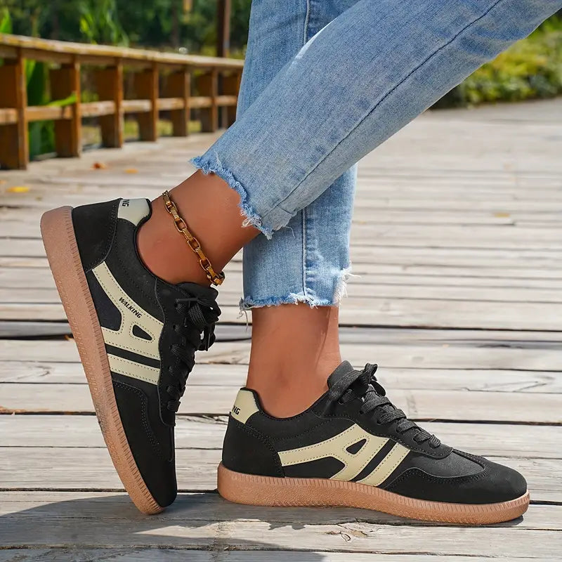 Damen Sneaker Bequem Schnürsenkel Passform Weite - Norvielle
