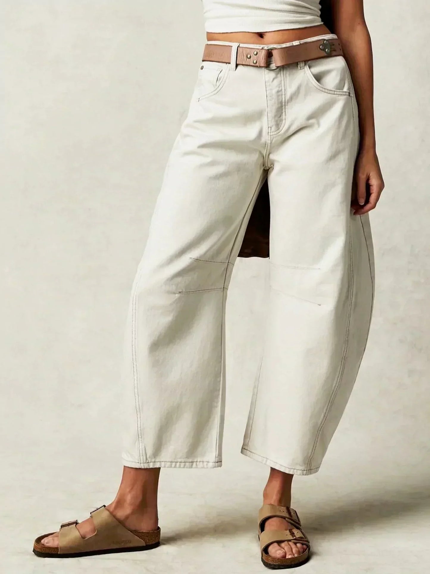 Damen Weitbein Jeans Bedruckt Trendy