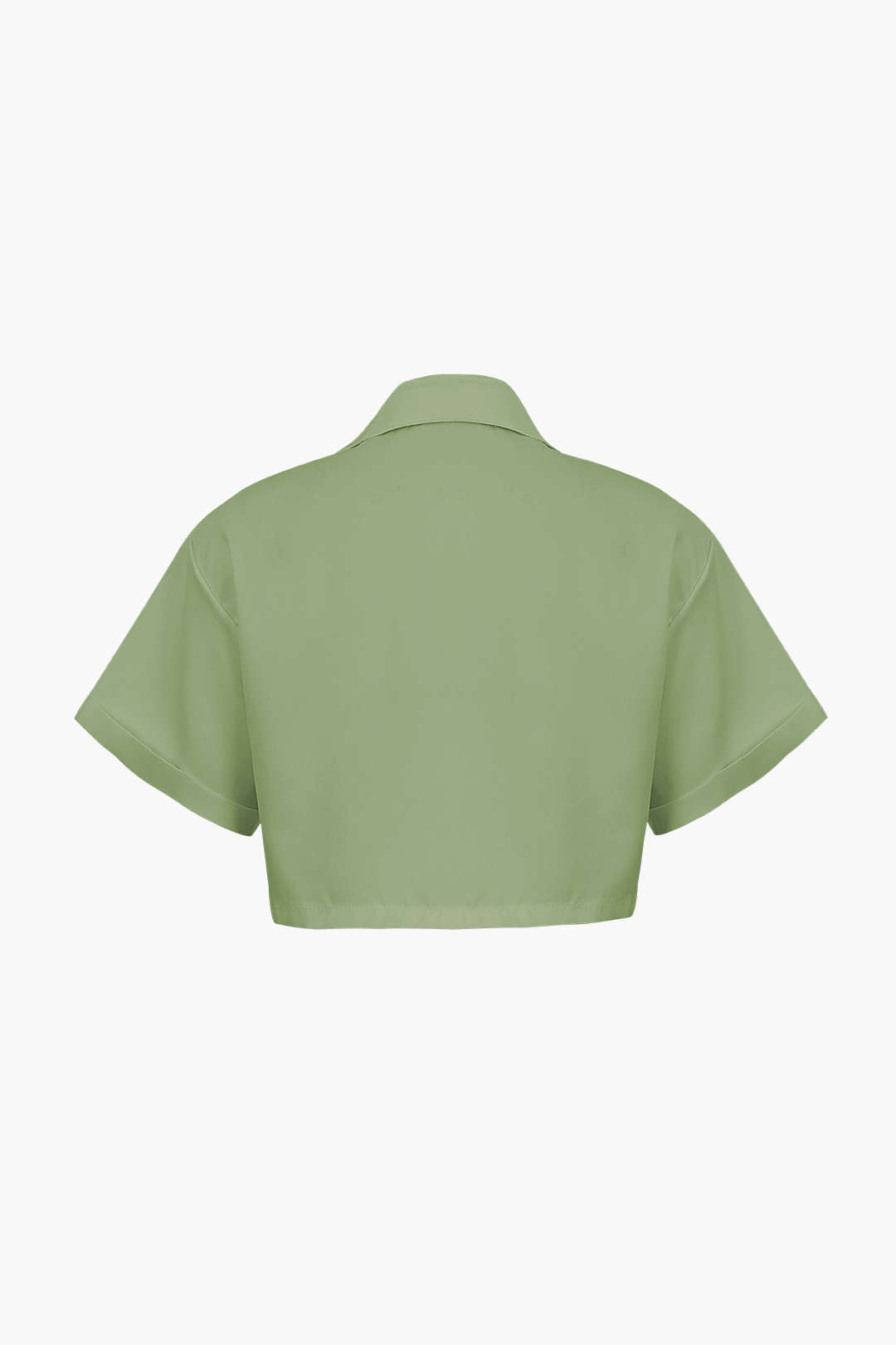 Damen Kurzarmshirt Crop Modern mit Kragen