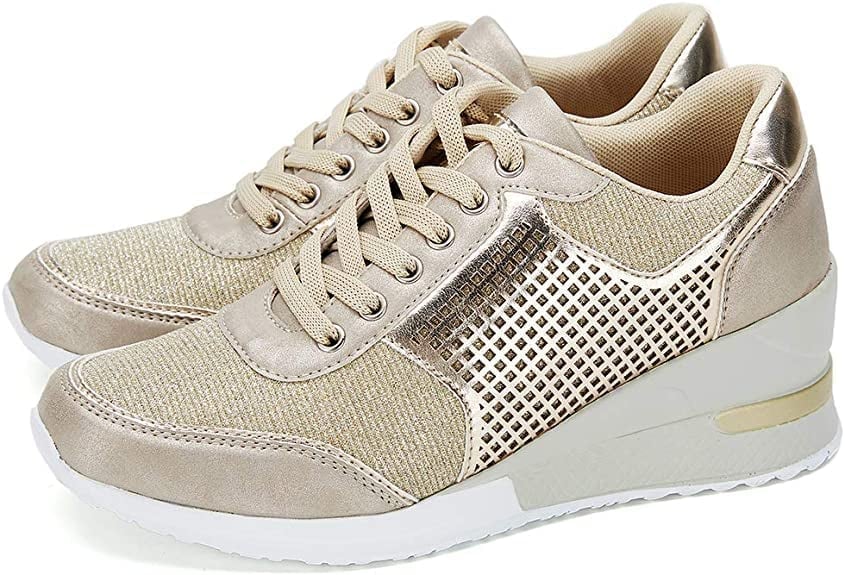 Damen Sneaker Keilabsatz Orthopädisch Bequem