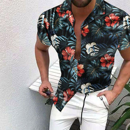 Herren Hawaiihemd Leinwand Sommer Tropisch - Norvielle