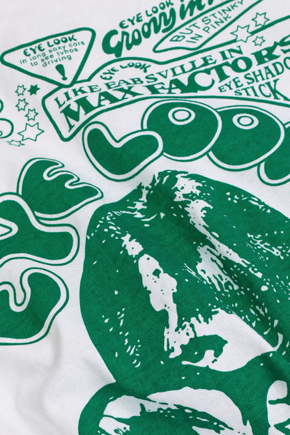 Damen Crop-T-Shirt Grafikdruck Ärmel Hochgekrempelt Knotendetail