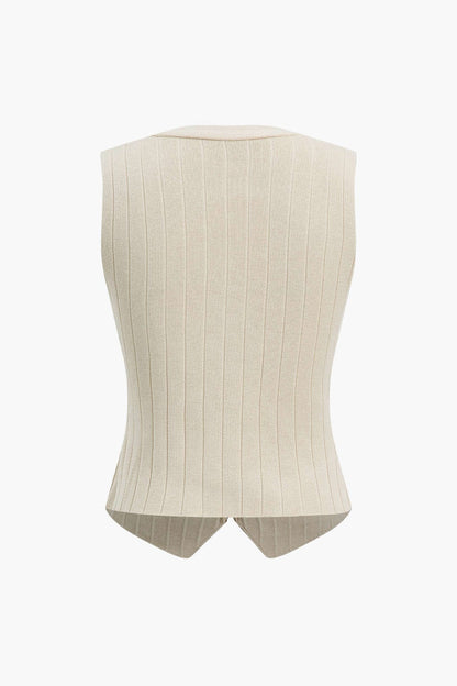 Damen Strickanzug Blazer Weste Midirock