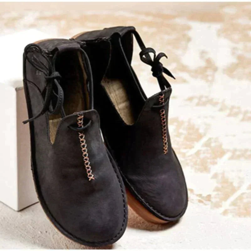 Damen Lederstiefeletten Braun Herbstschuhe