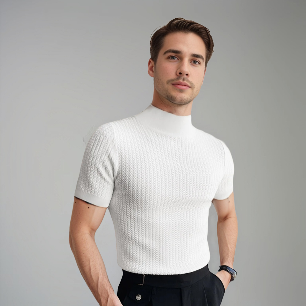 Herren Slim Fit Kurzarmshirt Modern Paolo - Norvielle