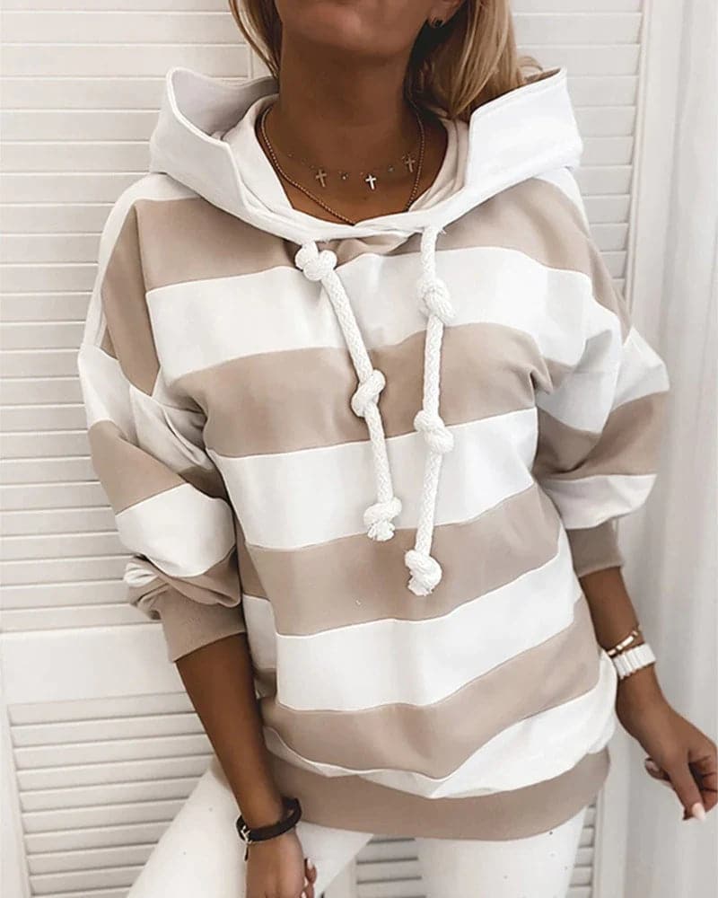 Damen Hoodie Weich Strickdetails Bequem