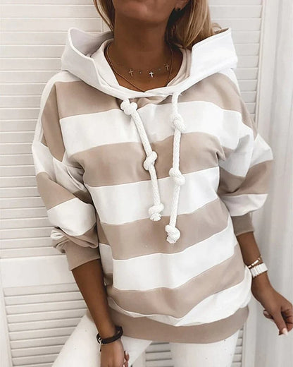Damen Hoodie Weich Strickdetails Bequem