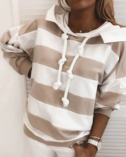 Damen Hoodie Weich Strickdetails Bequem
