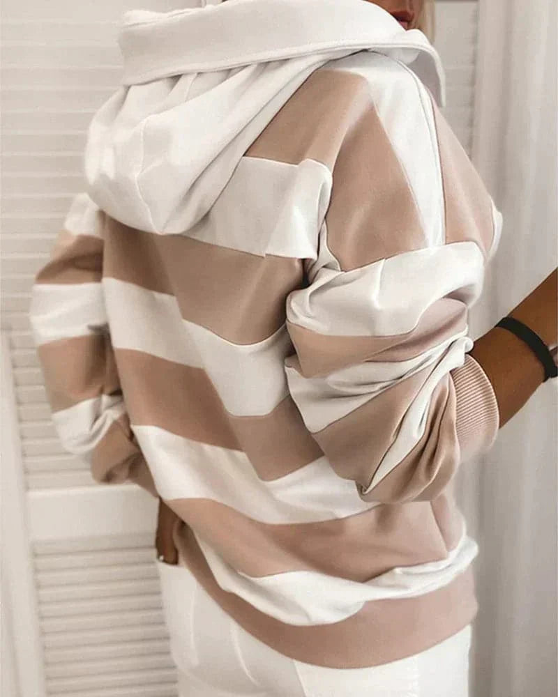 Damen Hoodie Weich Strickdetails Bequem